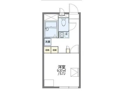 レオパレスエクセル歩坂町III(1K/1階)の間取り写真