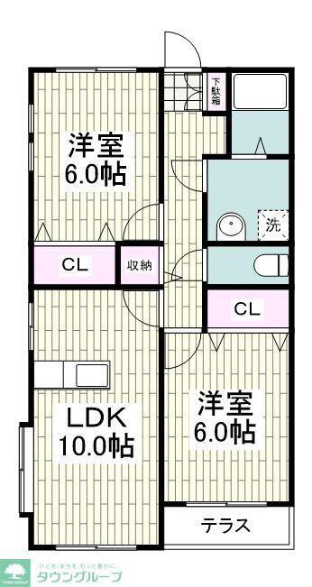 コンフォールM(2LDK/1階)の間取り写真