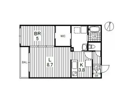SUNMARINA(1LDK/1階)の間取り写真