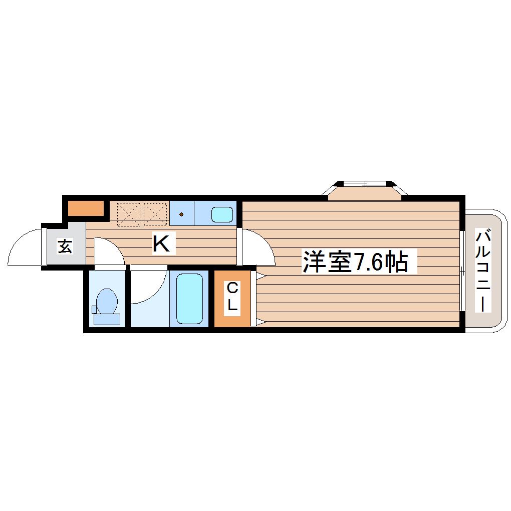 HIKOハイツ(1K/3階)の間取り写真