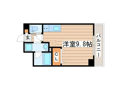 サンライズあすと長町(ワンルーム/6階)の間取り写真