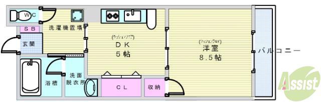 フローラ・ムラタハイツ(1DK/1階)の間取り写真