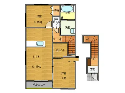 ECLASS(2LDK/2階)の間取り写真