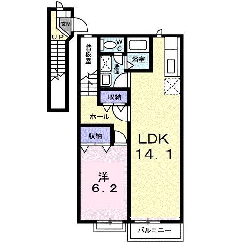 メゾンアヴェニールB(1LDK/2階)の間取り写真