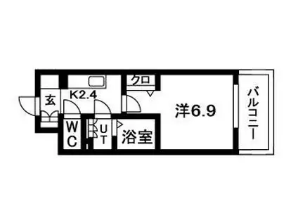 N.S ZEAL大曽根(1K/9階)の間取り写真