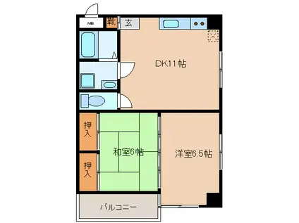 ル・アンジュ(2LDK/3階)の間取り写真