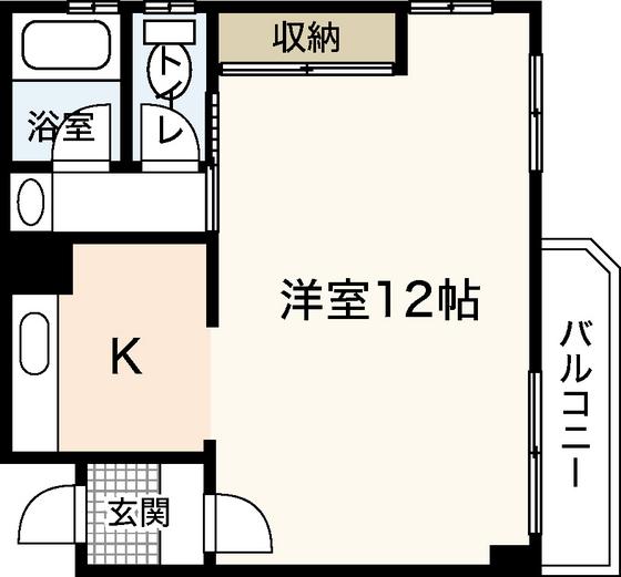 CALM吉島(ワンルーム/3階)の間取り写真