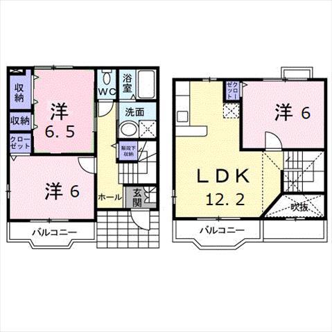 ミルキーウェイ(3LDK/1階)の間取り写真