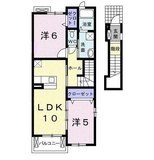 ライゼ ブリッサ(2LDK/2階)の間取り写真