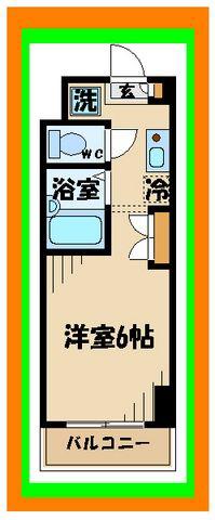 サンヴェール府中(1K/5階)の間取り写真