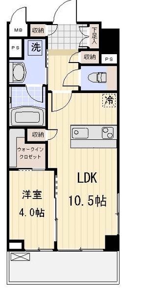 プロスペクト恩賜公園(1LDK/2階)の間取り写真