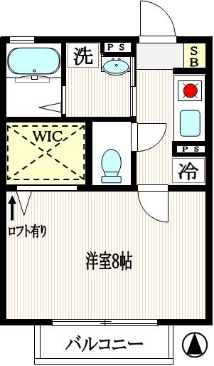 グランドソレイユ(ワンルーム/2階)の間取り写真