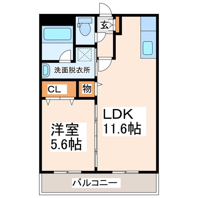 タカトーレジデンス(1LDK/2階)の間取り写真