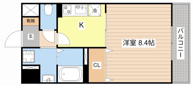 グレース大嘉(1K/4階)の間取り写真