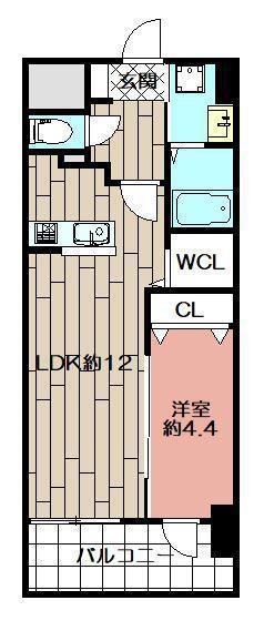 ニューリバー黄金(1LDK/2階)の間取り写真