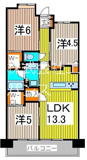 パークホームズ川口 ザレジデンス(3LDK/4階)の間取り写真