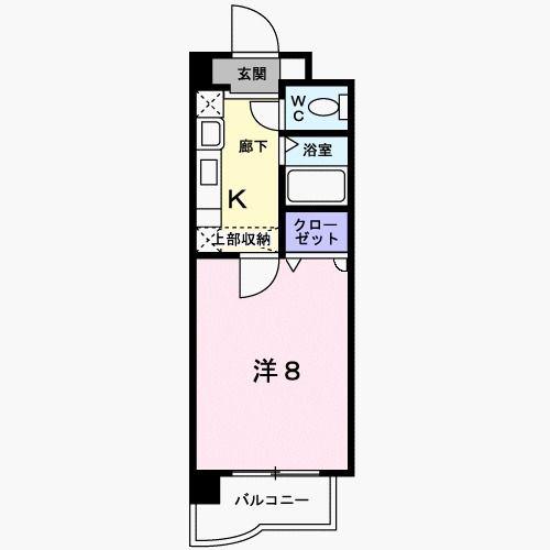 ジュネスパラシオン豊原(1K/4階)の間取り写真