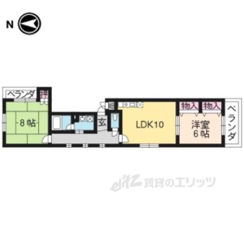 ONマンション(2LDK/2階)の間取り写真