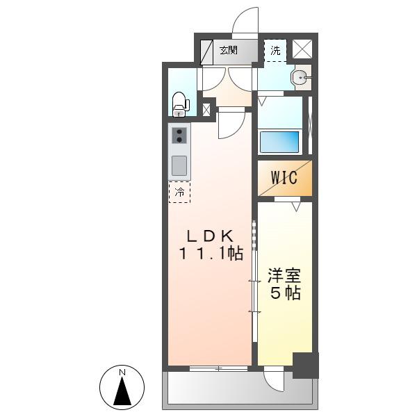 エスポワール黄金(1LDK/6階)の間取り写真