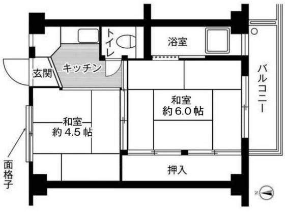 ビレッジハウス福富 3号棟(1DK/2階)の間取り写真