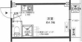 清水728ハイツ(ワンルーム/4階)の間取り写真