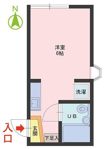ベルトピア松本B(ワンルーム/2階)の間取り写真