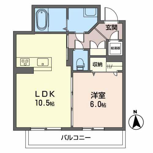 メゾンアイリス(1LDK/2階)の間取り写真