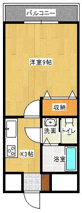 エリーな横川(1K/9階)の間取り写真