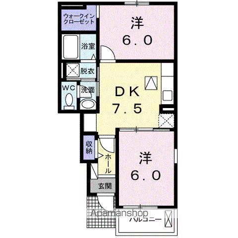 コリーヌJ II(2DK/1階)の間取り写真