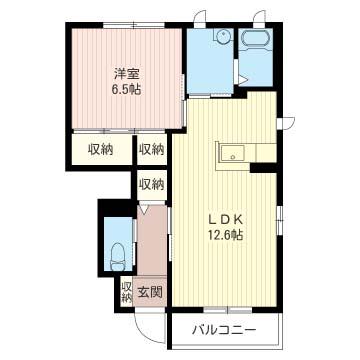 ヴィラ・グラシュー(1LDK/1階)の間取り写真