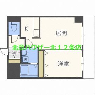 レジディア札幌駅ノース(1LDK/2階)の間取り写真