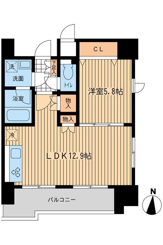 KDXレジデンス大山(1LDK/6階)の間取り写真