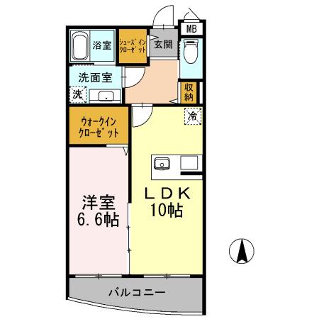 パラポリカ(1LDK/2階)の間取り写真