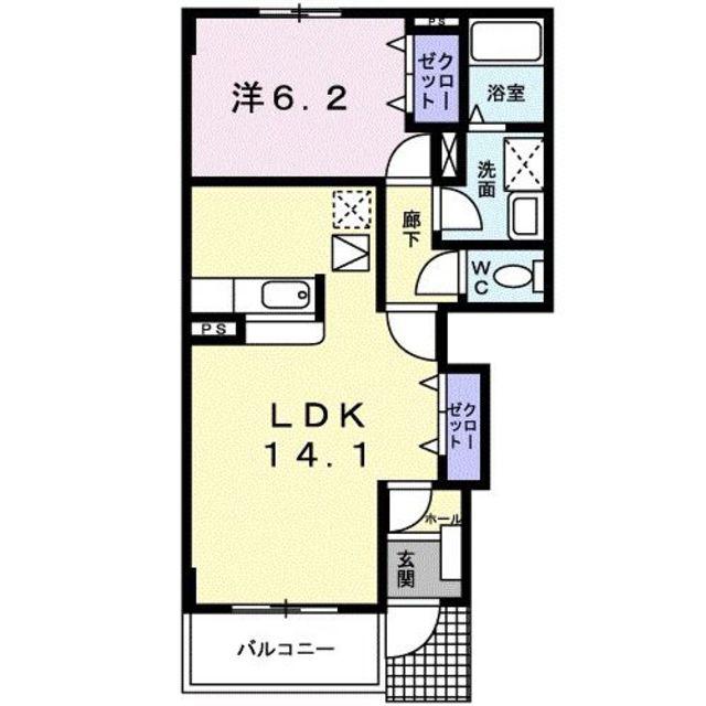 サンズパークII(1LDK/1階)の間取り写真