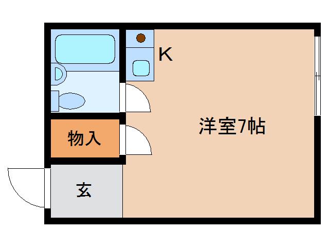 ハイツプチトマト(ワンルーム/2階)の間取り写真