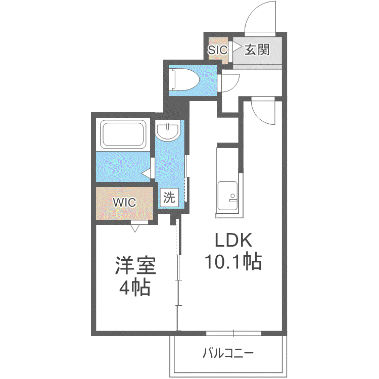 ブランシャールFEG-X琴似(1LDK/4階)の間取り写真