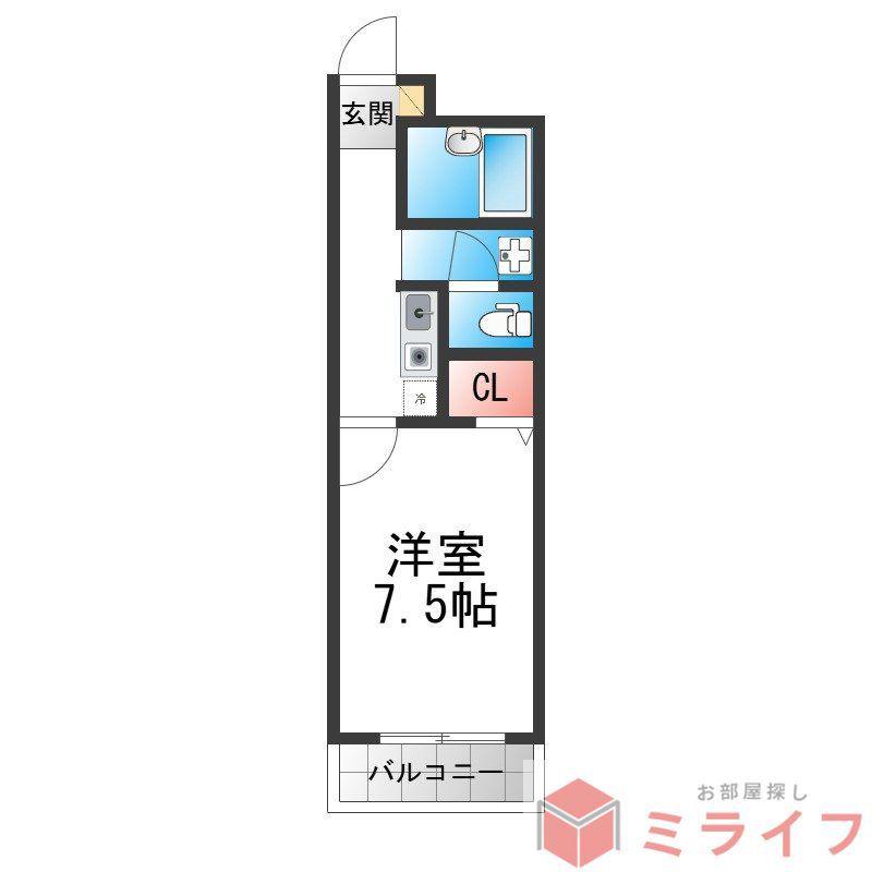 ハートフル21(1K/3階)の間取り写真