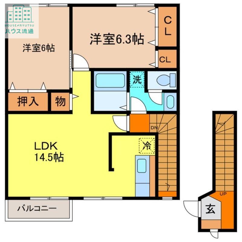 サクシード(2LDK/2階)の間取り写真