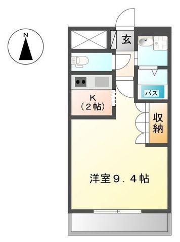 アーバン・ヒルズ(1K/1階)の間取り写真