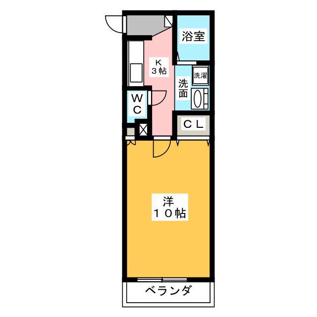 ムーランルージュ(1K/3階)の間取り写真