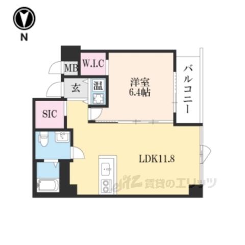 プリマヴェーラ丸太町(1LDK/3階)の間取り写真