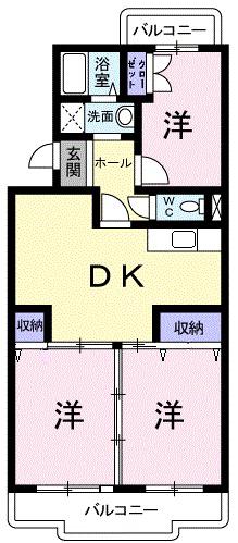 メロディー石垣(3DK/1階)の間取り写真