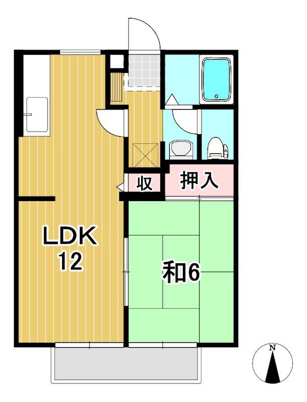 サンライズハイツ(1LDK/2階)の間取り写真