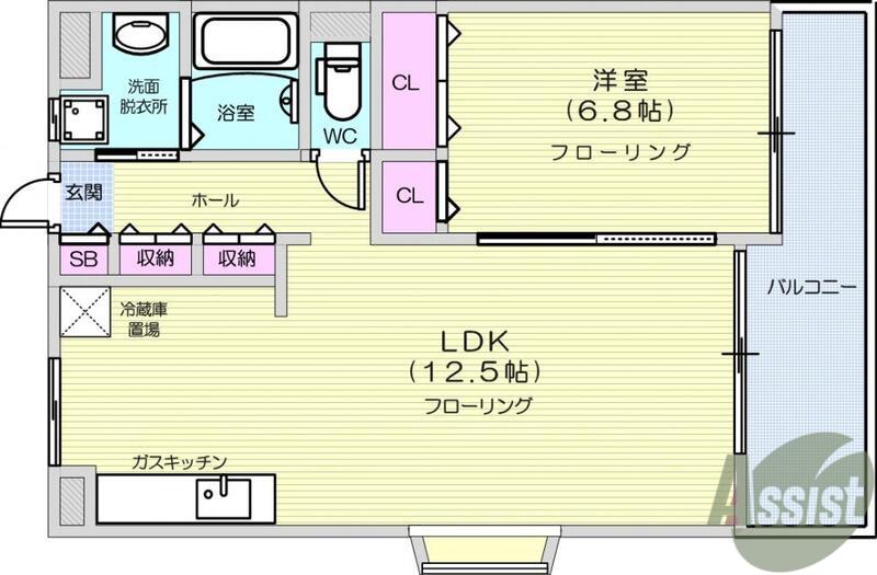 ガーデンハイツAIHARAⅢ(1LDK/2階)の間取り写真