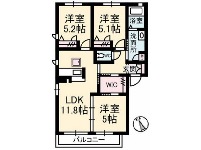 シャーメゾン東陽(3LDK/1階)の間取り写真