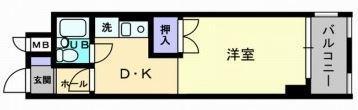 アルファエステート扇町(1DK/3階)の間取り写真