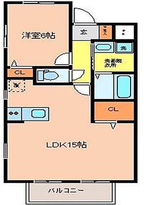 サティスコート(1LDK/3階)の間取り写真