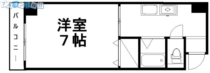 マンション アスカ(1K/8階)の間取り写真