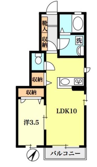 THISTLE(1LDK/1階)の間取り写真