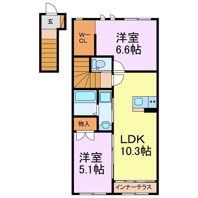 エットレ(2LDK/2階)の間取り写真